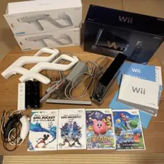 Wii 本体 リモコン3個 ヌンチャク2個 ザッパー2個 ソフト5本 まとめ売り
