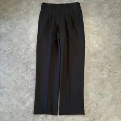 vintage2タックウールスラックスW31相当ダブル裾ワイドストレート 