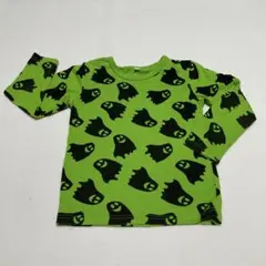 ゴースト柄長袖カットソー（緑色）　お腹部分にシミ有り