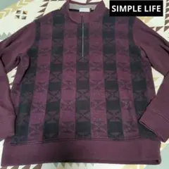 最終値下げ　美品　シンプルライフ　ハーフジップメンズ暖かニットLL