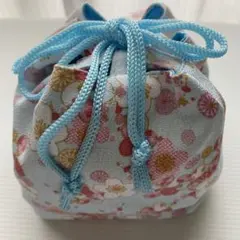 【新品】和風 巾着付きポーチ（ちりめん調）
