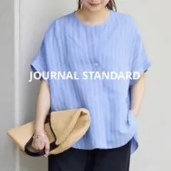 ジャーナルスタンダード　レーヨン麻ノーカラースキッパーブラウス　2024 F