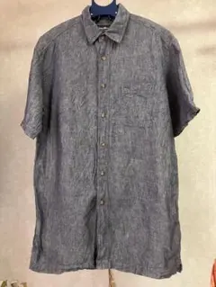 Eddie Bauer】半袖リネンシャツ XL 総柄 ベージュ 麻 コットン - メルカリ