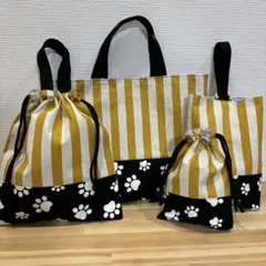 レッスンバック、体操服入れ、上靴入れ、給食袋4点セットハンドメイド
