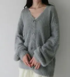 ラメフェザーミドルニットカーディガン／アルシーヴ（archives）