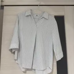 ストライプ Vネック シャツ UNIQLO ユニクロ