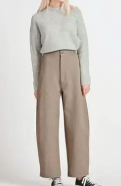 Sサイズ、ワイドフィットカーブジャージーパンツ、UNIQLO U 、ベージュ