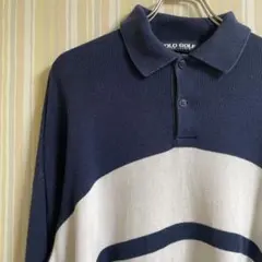 90年代　ラルフローレン　ポロゴルフ　ニットポロシャツ　ネイビー