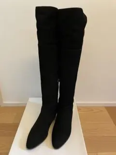 フェリマージュ　ニーハイブーツ ヌバック 本革 23cm 黒　日本製