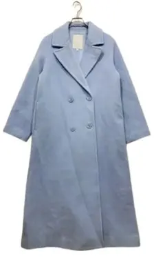 MERCURYDUO ライトブルー ダブルブレスト チェスターコート S