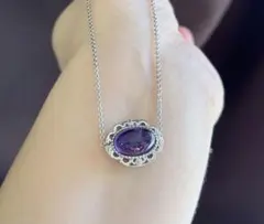 天然石 アメジスト（紫水晶）のネックレス（番号A4988）