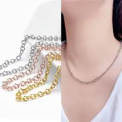 オーバルツイスト ネックレス チェーン 金属アレルギー対応 ステンレス