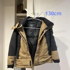 CAMP7 フード付き中綿コート ベージュ/黒