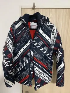 TOMMY パターンプリント ダウンジャケット