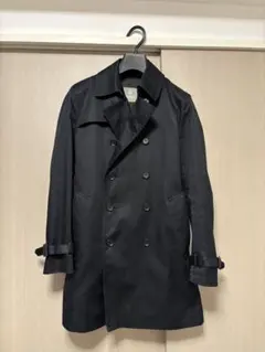 ブラック ダブルブレスト トレンチコート