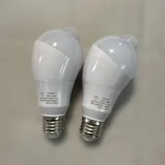人感・明暗センサー付LED電球 2個セットE26口金　斜めセンサー自動点灯/消灯のサムネイル