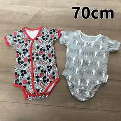ミッキー、ニョロニョロ半袖ロンパース 70cm