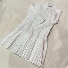 【ZARA】プリーツワンピース　白