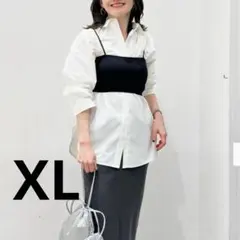 【美品】XL GU UVカットオーバーサイズシャツ 白シャツ ホワイト