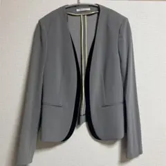 美品】BEIGE,/ベイジ 異素材 ジップアップブルゾン ネイビー ゴールド 