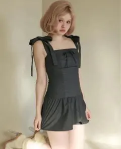 Andmary Rojina ribbon dress Brown - メルカリ