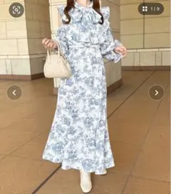 apres jour ロングスリーブ肩あきボウタイワンピースZOZOTOWN限定