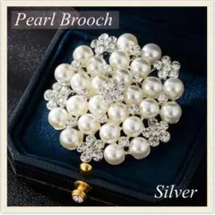 ブローチ パール ビジュー フォーマル 卒業式 入学式 結婚式 高見え 上品