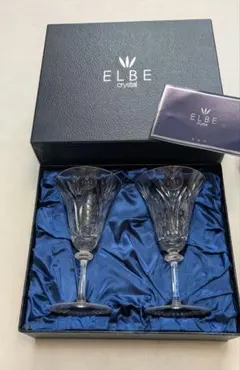 【ELBE】クリスタル ワイングラス 2個セット♪