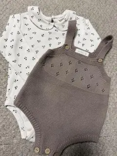 モンベベ　the lala さくらんぼ　ロンパース　ニット　セット　透かし編み