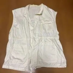 ホワイト ミリタリーベスト