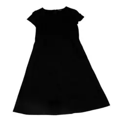 INDIVI ブラック Aラインドレス 38半袖フォーマルスーツセレモニースーツ