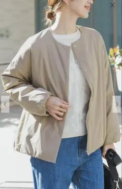 新品タグ付き　撥水中綿ノーカラーコート　アーバンリサーチドアーズ