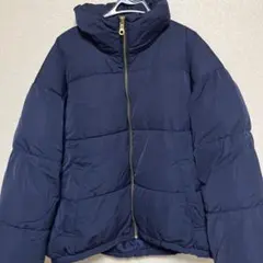 ネイビー ダウンジャケット ハイネック