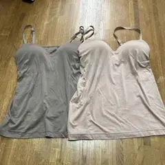 無印良品　なめらかブラキャミソール ブラトップ　2枚セット