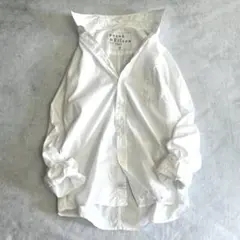 希少M極美品❤️フランク&アイリーン バリー 白シャツ コットン シワ加工