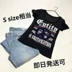 グラフィックTシャツ カットソー 黒 y2k パンク かわいい おしゃれ 古着
