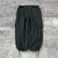 【00S】アディダス トラックパンツ ドローコード Y2K テック 黒 O XL