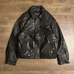 90s a-2 レザージャケット　ブルゾン　ジャケット　襟付き　短丈
