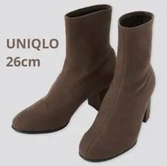 新品未使用　UNIQLO ストレッチショートブーツダークブラウンブーツ 26cm