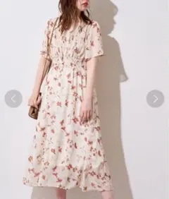 2021SS natural couture フレアスリーブお上品ワンピース