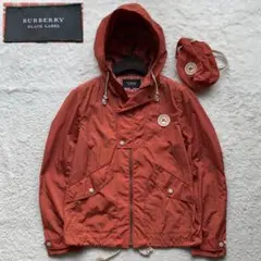 【希少品】バーバリーブラックレーベル　ナイロンジャケット　ロゴワッペン　オレンジ