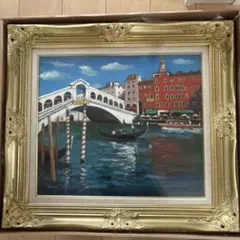 松尾隆司　【ヴェネチア】　肉筆油彩画　直筆サインあり 他の方発送× 松尾隆司 【ヴェネチア】 肉筆油彩画 直筆サインあり