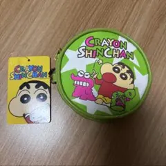 クレヨンしんちゃん　コインケース　小銭入れ（グリーン）　難あり