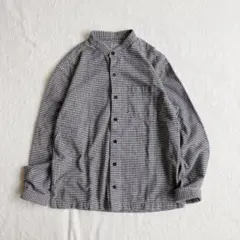 無印良品 フランネル スタンドカラーシャツ XS ギンガムチェック ネルシャツ