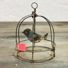 Eレトロ雑貨archive 小鳥 鳥籠 ワイヤークラフト 針金細工 オーナメント