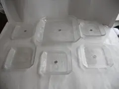 希少 HOYA 保谷 ガラス皿 揃 6枚セットです。