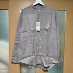 無印良品リネン洗いざらしスタンドカラー長袖シャツ