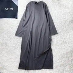 新品未使用】エイトン ナチュラルダイウールモックネックワンピース
