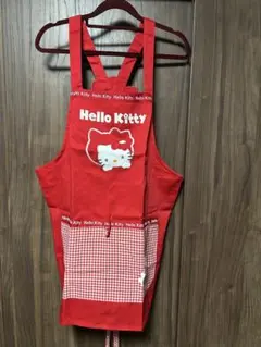 Hello Kitty 赤エプロンチェック柄　インスタントラーメン記念館三角巾