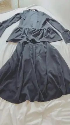 黒いフレアスリーブセットアップ　Sサイズ